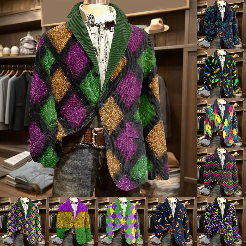 Herren Druck Kord Warm Taschen Anzugjacke Cardigan Herren Freizeitanzug
