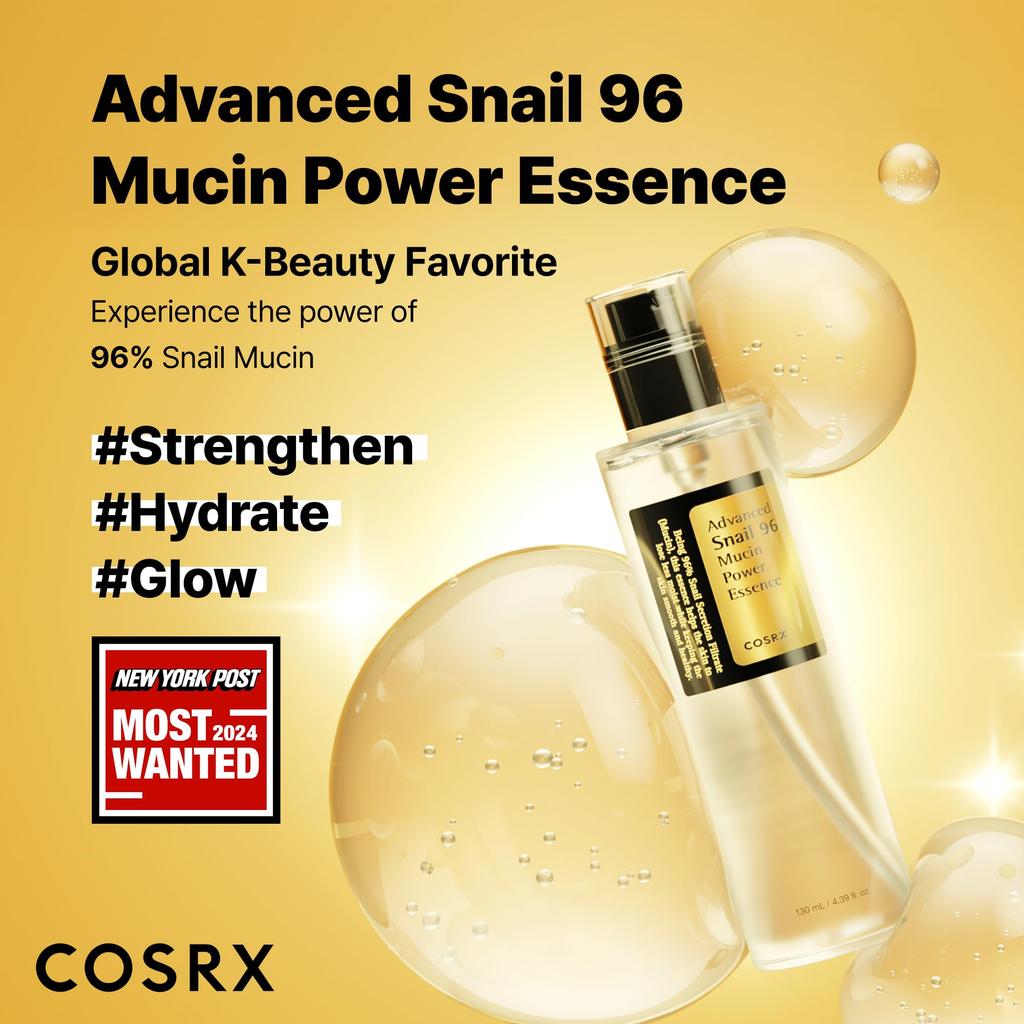 COSRX Snail Essence Snail Snail 96 Mucin Snail Moisturizing and Nourishing for Sensitive and Dry Snail Mucus Snail Serum Advanced Snail 96 Mucin Power
