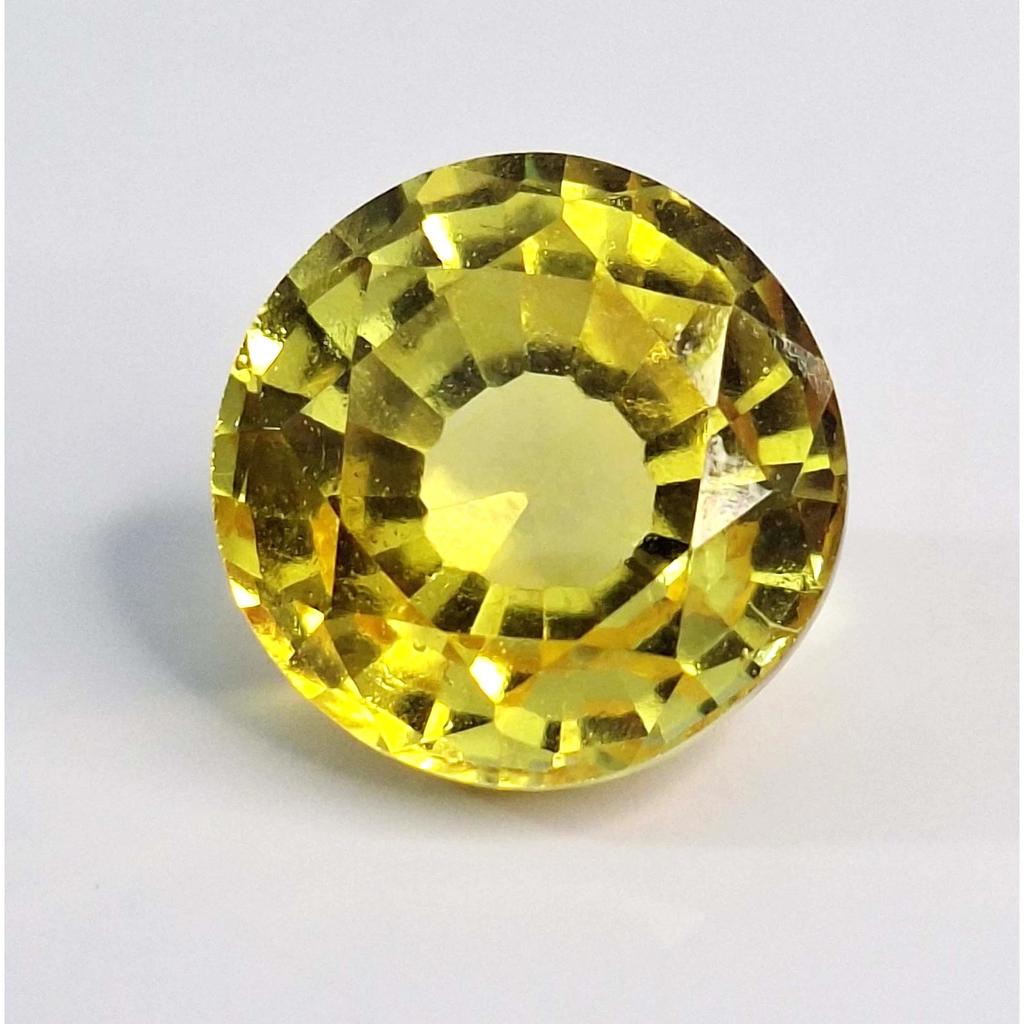 Certified Natural Yellow Color Sapphire Round Cut 8-10 Ct Fabulous Gemstone