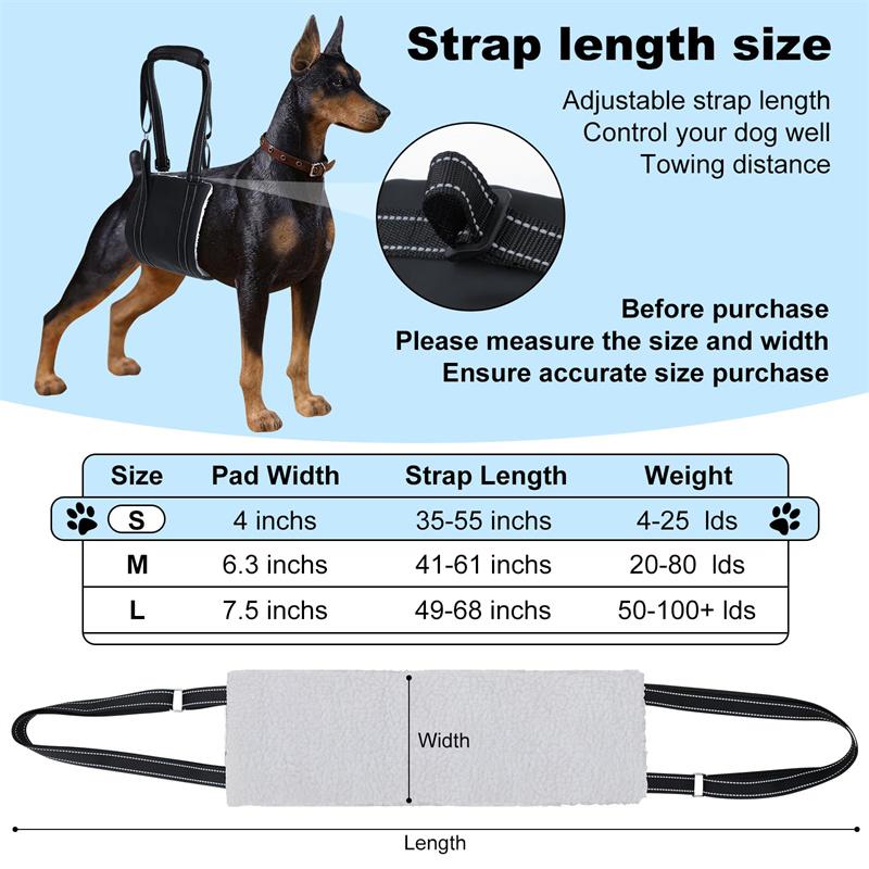 Hundehebegeschirr Verstellbare Hundeschlinge zur Unterstützung der Hinterläufe Reha-Geschirr für schwache Hinterläufe Haustierhilfe Assistenzwerkzeug für ältere Hunde