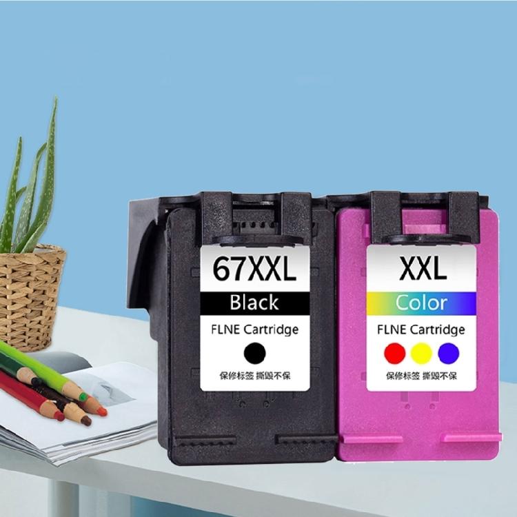Recycled 67 XXL Ink Cartridge Black/Colored Superior Color Reproduction for 2723 2721 2330 4122 Printers Installation