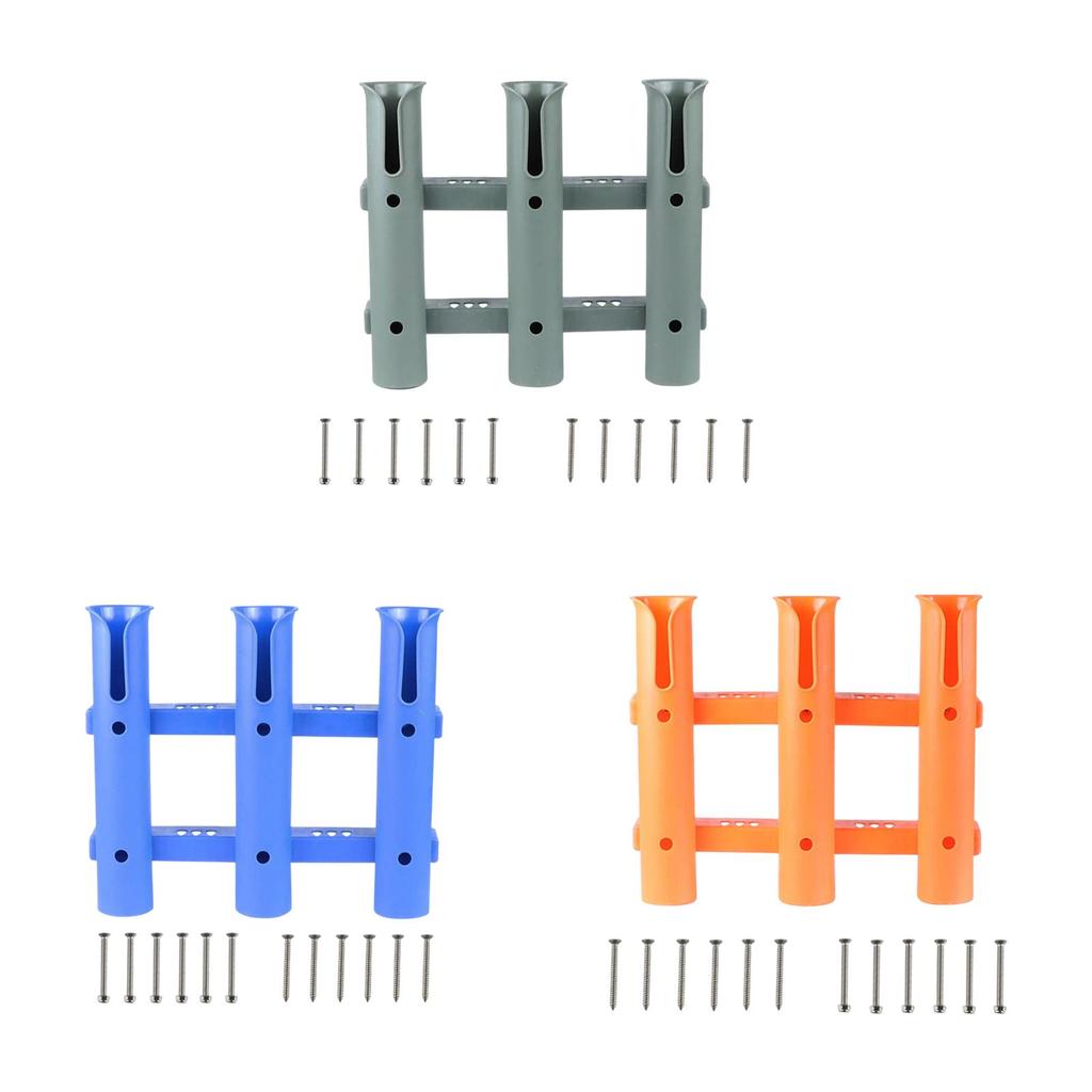 3 Tube Links Fishing Rod Holder Support Gift for Husband Equipment 3 Hole Fishing Rod Rack for Yacht Truck Garage Marine Boats