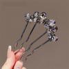 Simple Flower U-shaped Hair Fork Clip Metal Pearl Hair Stick Butterfly Hair Combs Hair Accessories
