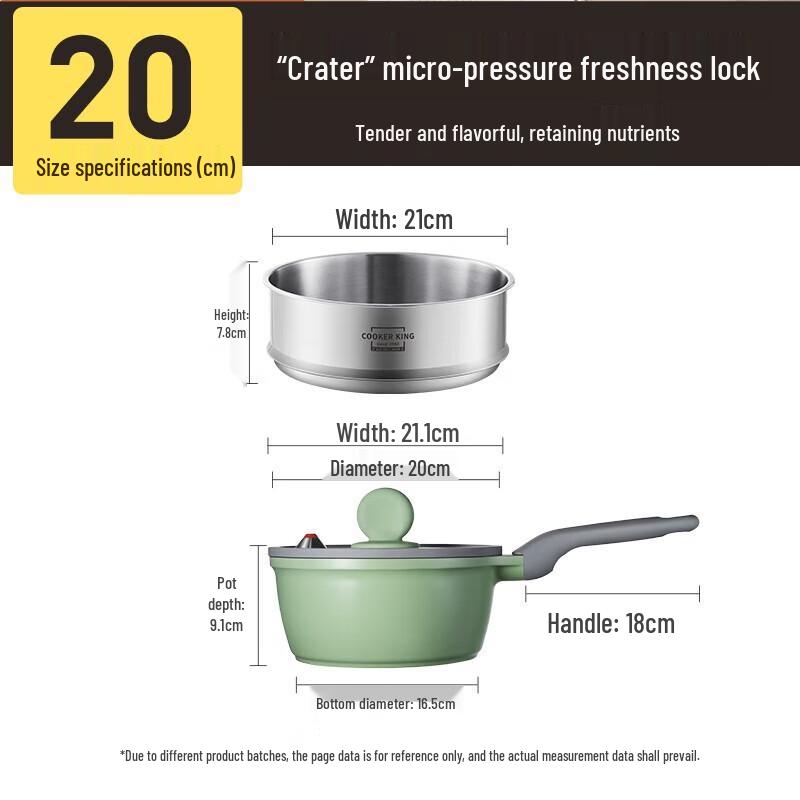 Chui Da Huang 20cm Micro-Pressure Milk Pot with Steamer