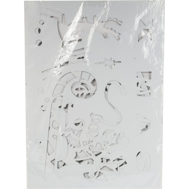 Large paper window stencil, 5 images