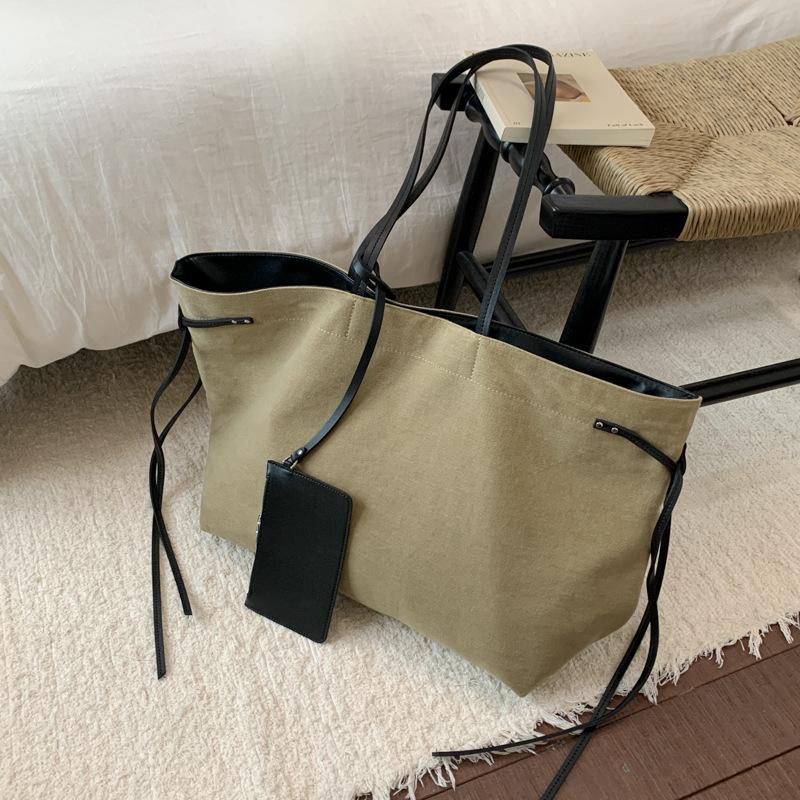 Herbst lässig retro große Kapazität Leinwandtasche Damen neu einfach Tragetasche Schulter tragbar Pendlertasche