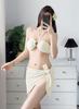 Tube top neck three-piece bikini European and American ins Internet celebrity swimsuit three-piece swimsuit gauze skirt vacation bikini