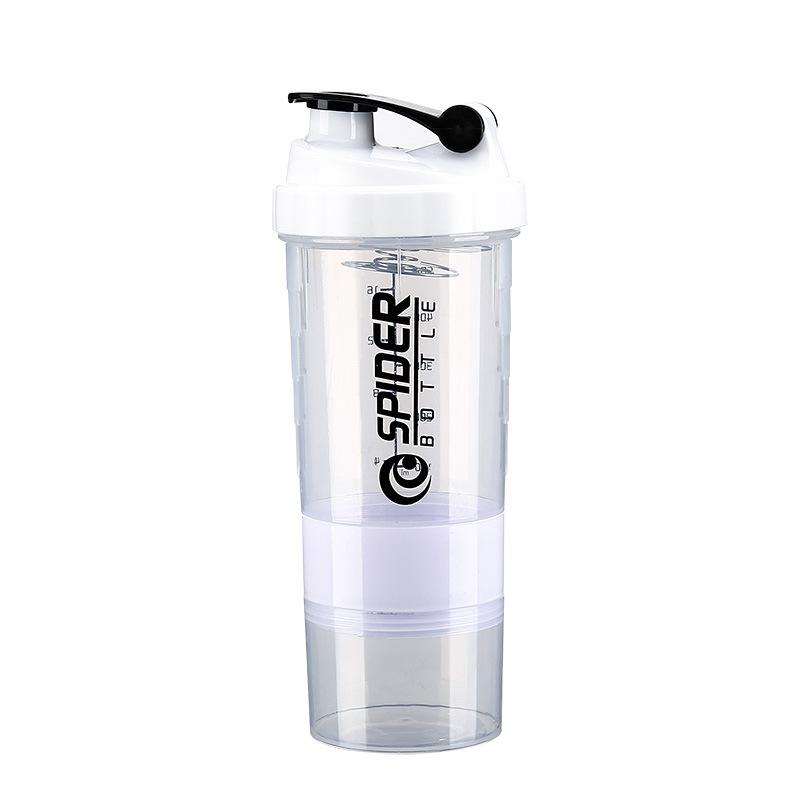 

Пластиковый шейкер, трехслойный протеиновый порошок, фитнес-коктейль, стакан для воды, 550 мл 501-600ml белый