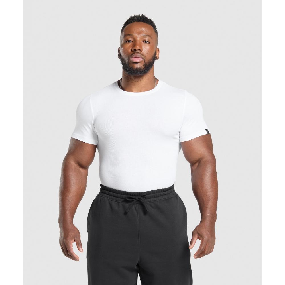 

Gymshark Футболка в рубчик белая a2b5T Wb57 XS