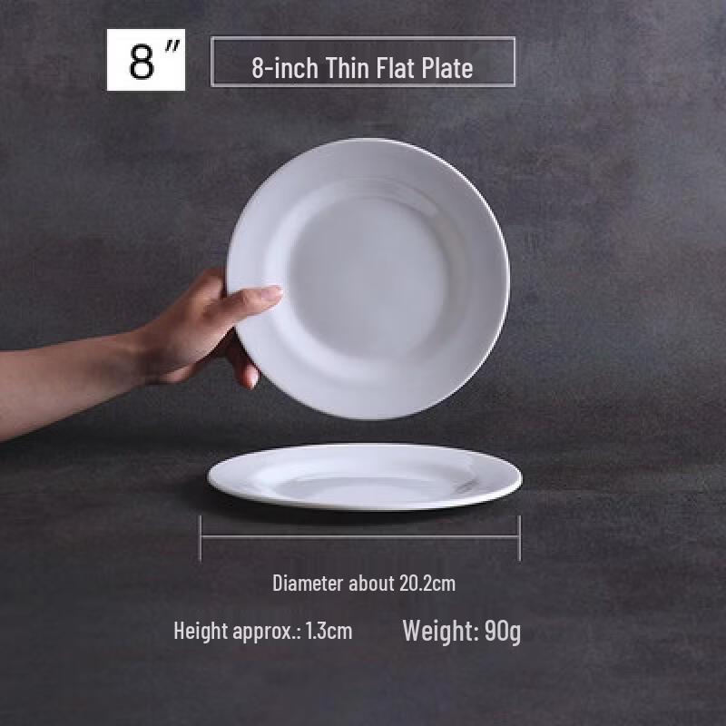 

Commercial Melamine 8-inch Flat Dinner Plates (10-Pack)