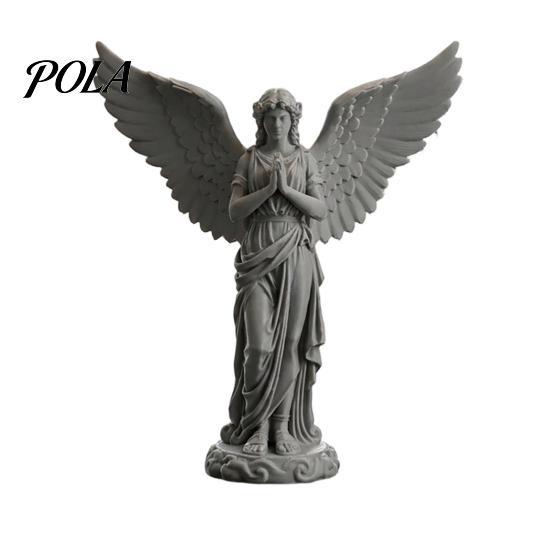 Decorative Angel Sculpture 3D Printed Praying Figurine, Retro Guardian Angle Statue, Elegant Statue Artistic Winged Women Decoration for Home Office,