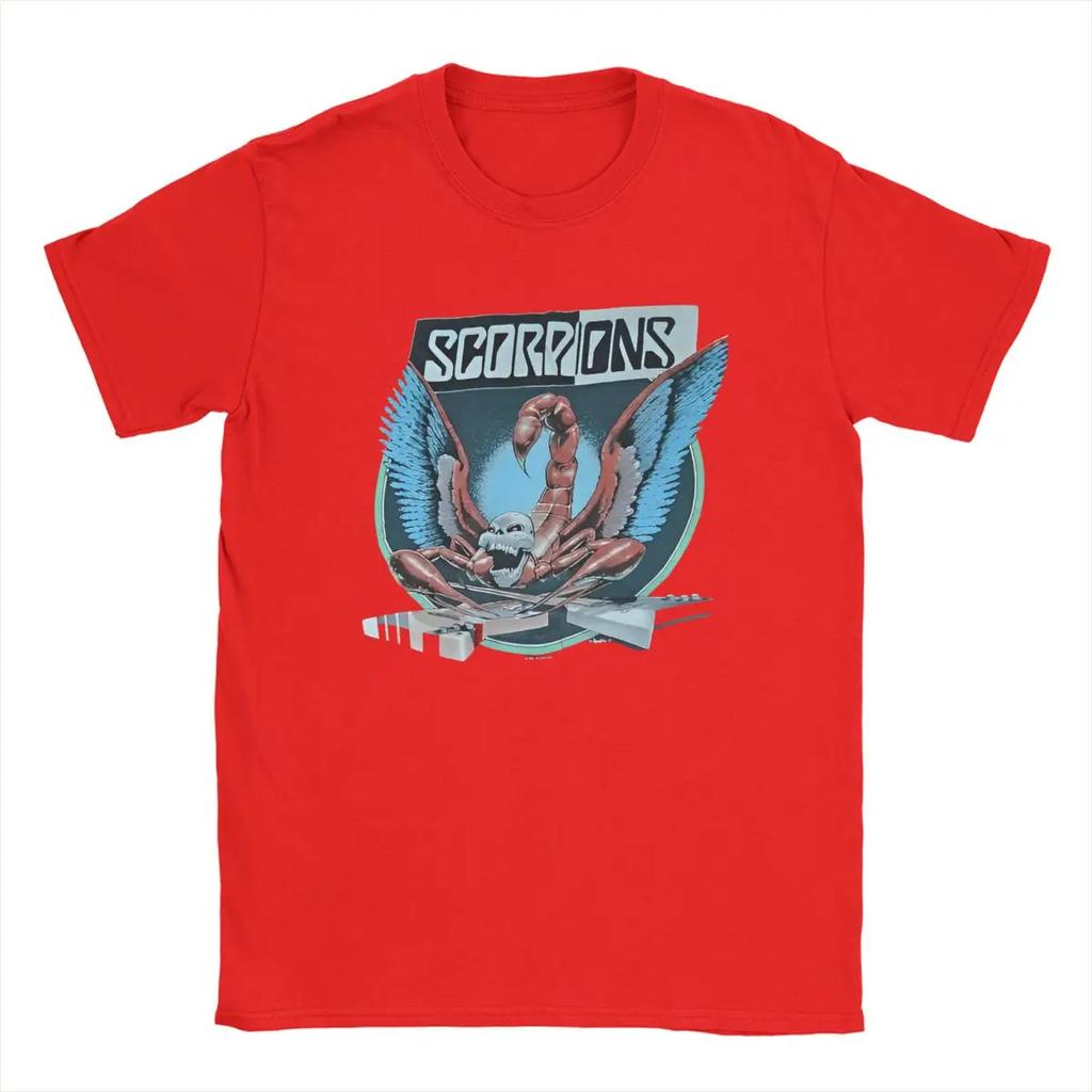 Men Scorpions Rock Band T Shirt Music Concert Tour Pure Cotton Merchandise Fashion Short Sleeve Crewneck Tee Unique TShirt