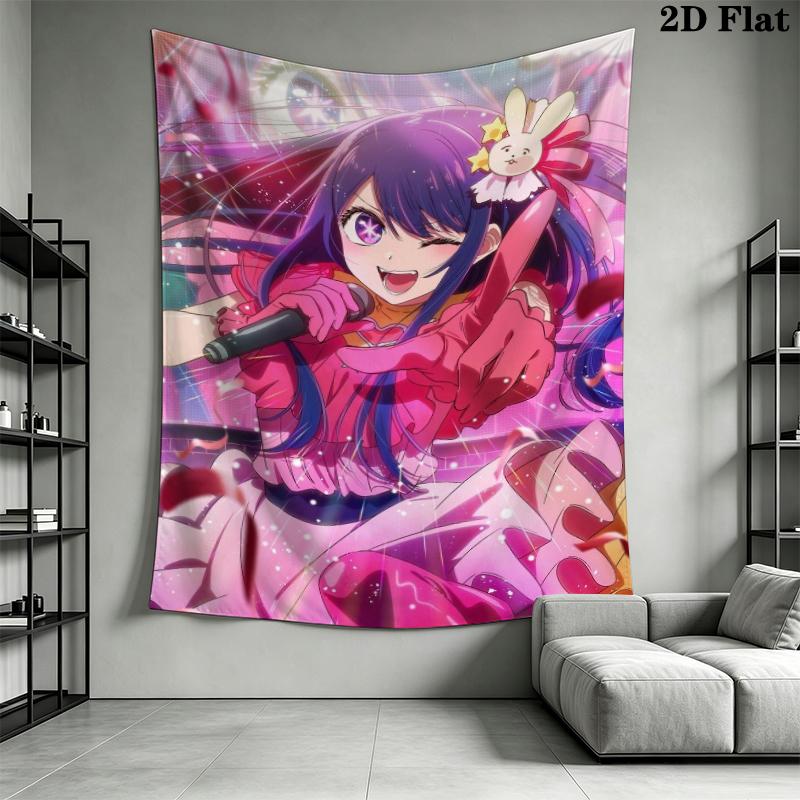 Oshi no K Wall Tapestry Aesthetic Wall Hanging Printed Fabric Blanket Decorative Tapestries for Bedroom Living Room Home Decor
