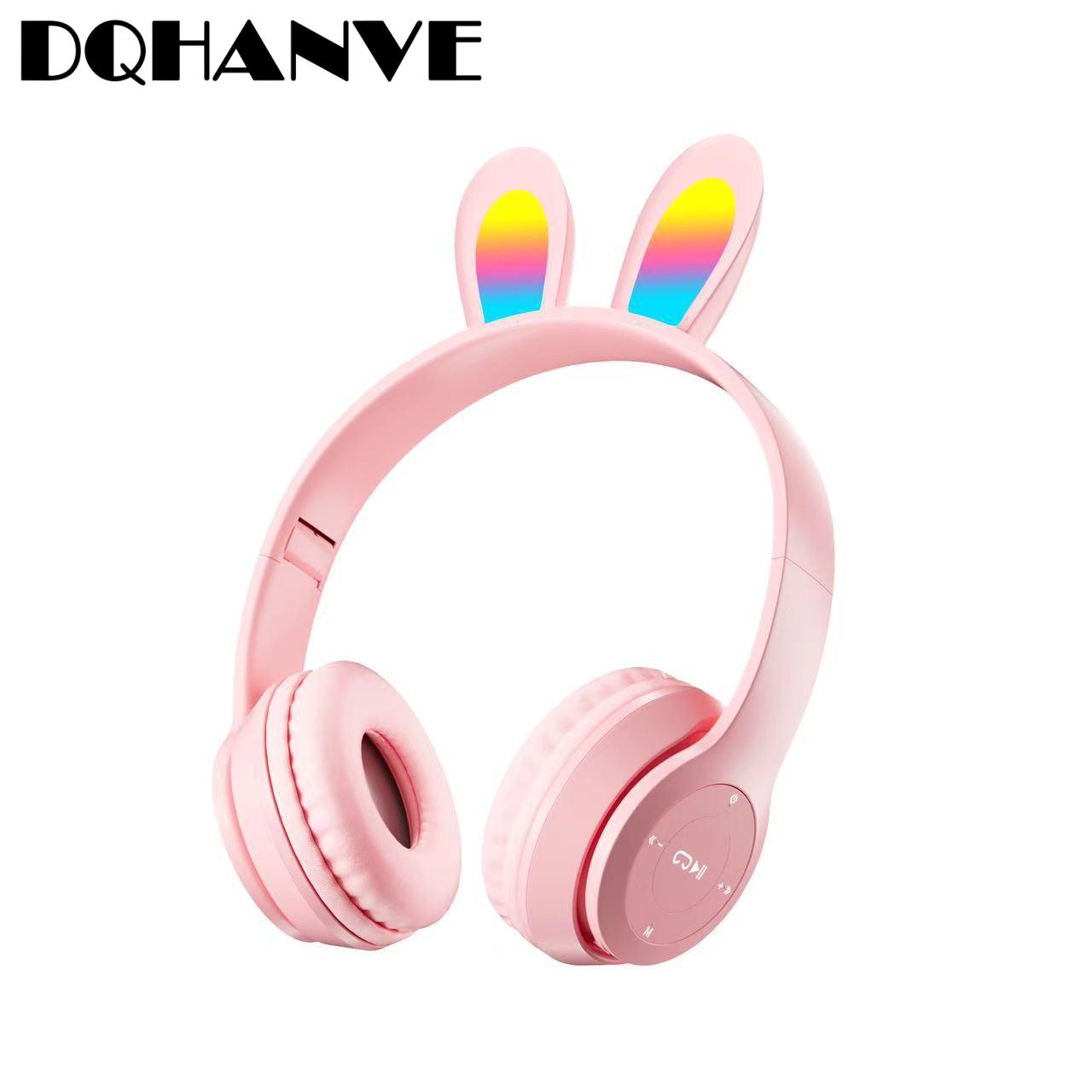 

P47R Кроличьи уши светящиеся Bluetooth-наушники Мобильный телефон Игровые компьютерные гарнитуры