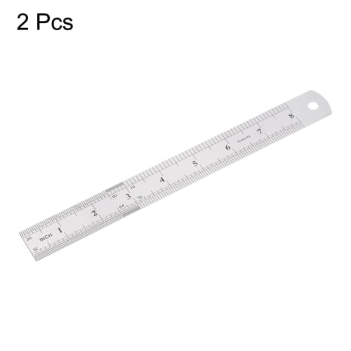 uxcell Stainless Steel Ruler, 20cm/8" Length x 1/36" Thickness x 1" Width, Inch and Metric, Linear Measuring Tool for Woodworking, Painting, Crafts, S