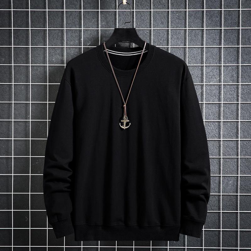 

Мужская свободная рубашка-свитер с длинным рукавом размера плюс 2025 года XXL чёрный