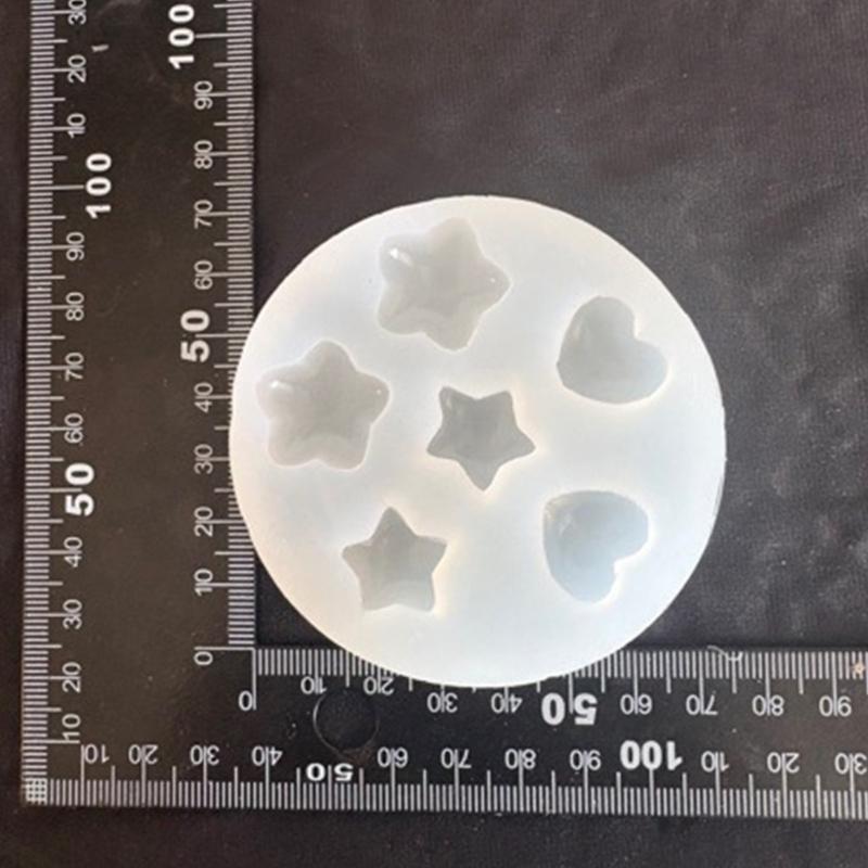 Practical Pendant Molds Star and Heart Shape Handmade Ornament Moulds Silicone Texture for Clay Wax and Resin Crafting