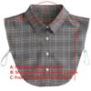 Classic Plaid Shirt Detachable Collar for Women Cotton Fake Collar Vintage Lapel Blouse Top Shirt Neckwear False Collar