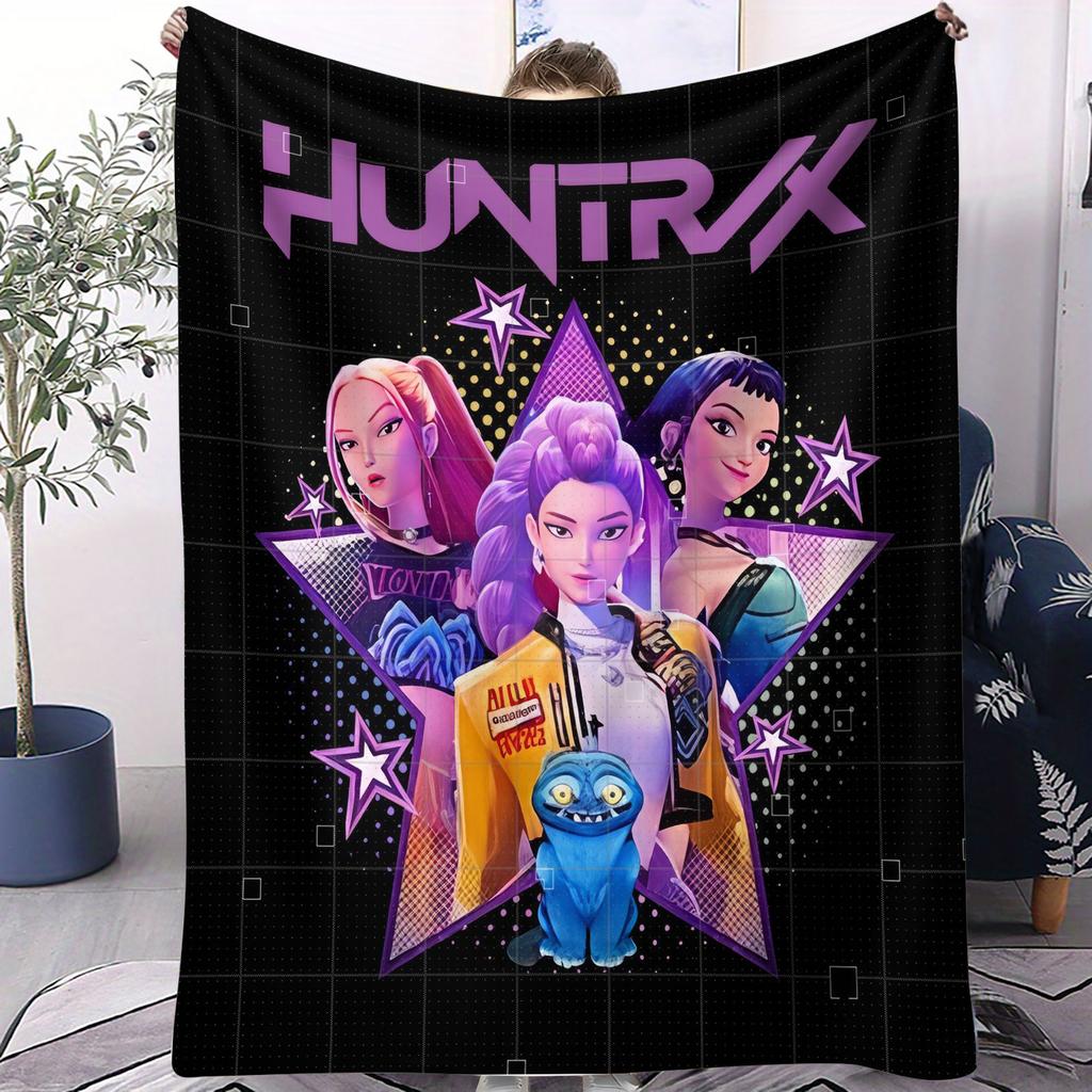 K Pop Demon Hunters Ριχτάρι Ζεστό Anime Φανελένιο Κουβέρτα Δώρο για Φανς για Σπίτι Ταξίδι Κάμπινγκ Γραφείο Κλινοσκεπάσματα Διακόσμηση Σαλονιού