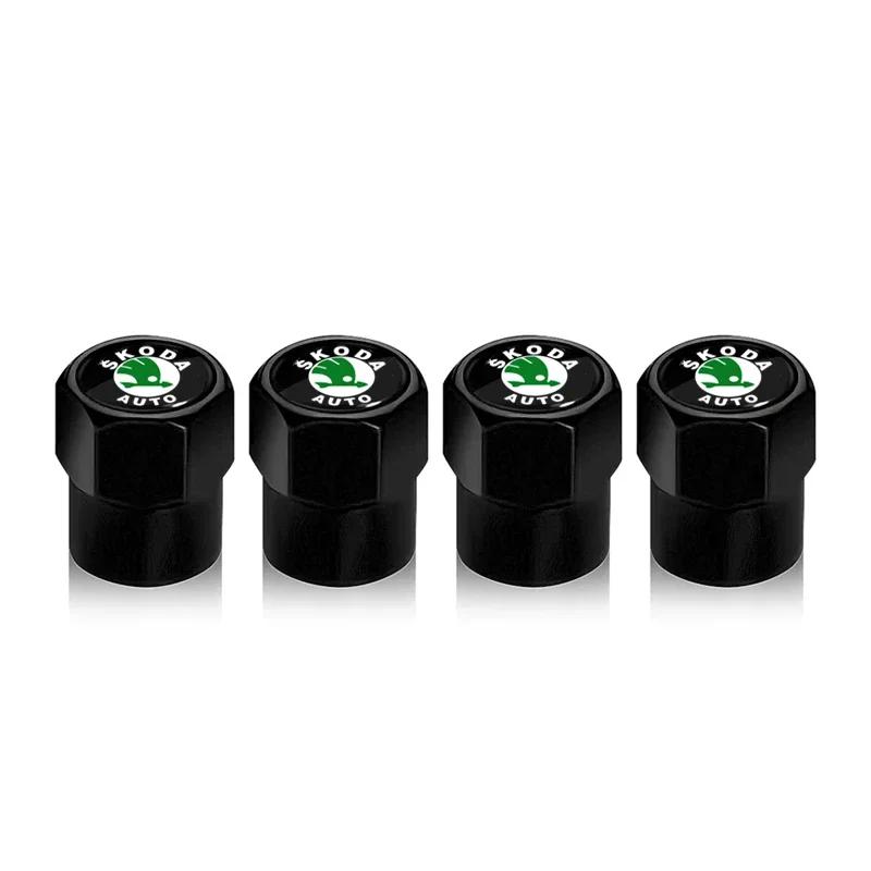 

Car Sticker 4Pcs Metal Car Wheel Tire Valve Caps Covers Auto Accessories For Skoda Octavia Fabia Superb Yeti Rapid Kodiaq Kamiq