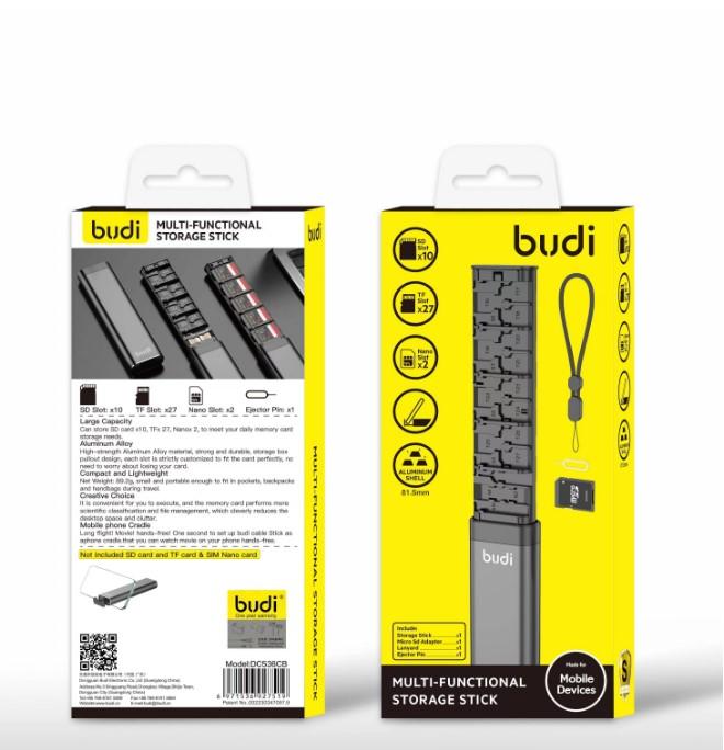 BUDI Multi-functional Cable Stick Adapter Portable Card Storage Data Cable Usb Box Universal Phone Accessories