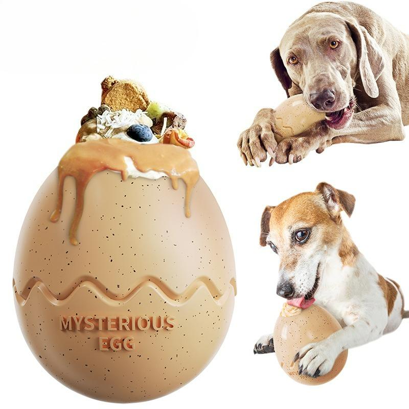 Interactive Dog Toy Dispenser Dinosaur Egg-Shaped Design Perfect for Slow Toys Release Anxiety French Bulldog Labrador Chew Toy