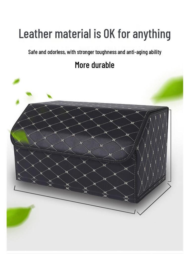 Składany organizer i pudełko do bagażnika samochodowego ze skóry