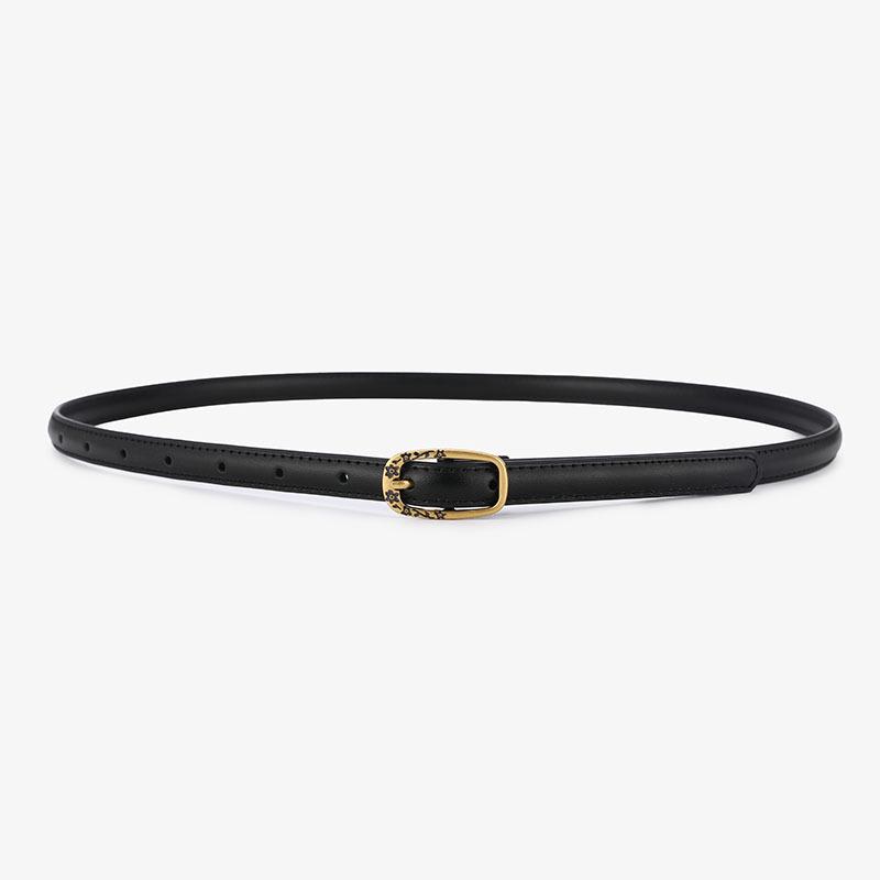 Simple Retro-Style Women's Slim Leather Belt - Fashion Accessory