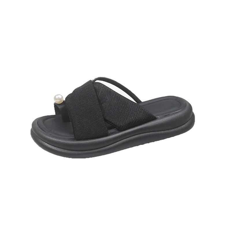 Thick-soled Slippers Women's 2025 Summer New Korean Version Outer Wear Niche Metal Flower Cover Toe Fashion Open-toed Cool Slippers