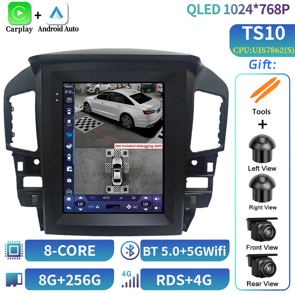 9.7" For For Lexus RX300 1998-2001 For Toyota Harrier 1998 Android 14 Car Radio Multimedia Video Player Navigation 4G GPS No dvd