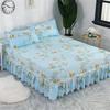 Europäischer Bettüberwurf Polyester Baumwolle Bettröcke Blumen Bunt Bettwäsche 150X200cm Queen Size Heimtextilien