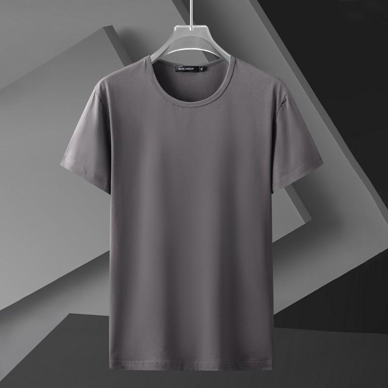 Men's Plus Size Casual Solid Color Short Sleeve Cotton T-Shirt for Team Building