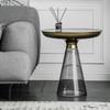Minimalist Tempered Glass Coffee Table with Wrought Iron Design - Small Luxury Side Table for Living Room or Office