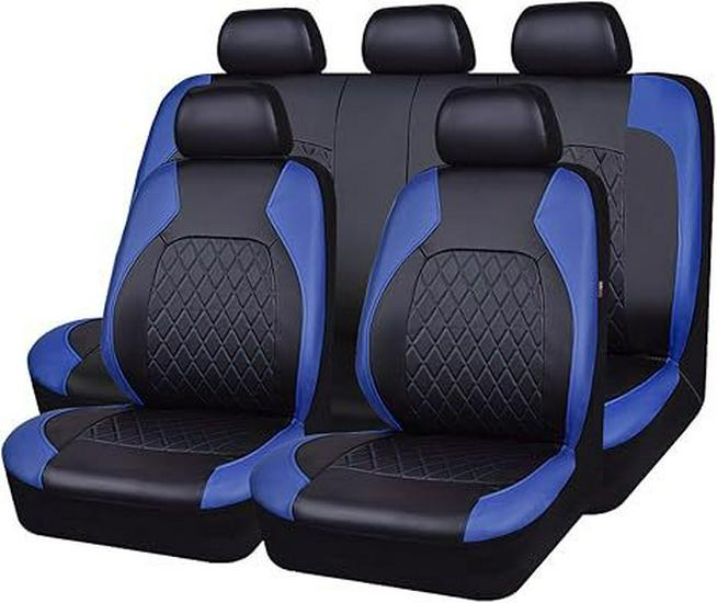 Coprisedile Auto Universale in Ecopelle Resistente all'Usura per Tutte le Stagioni a Cinque Posti