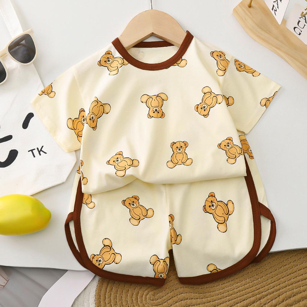 Children's Short Sleeved Set Summer Boys' T-shirt Baby Summer Outfit Korean Girls' Two-piece Set