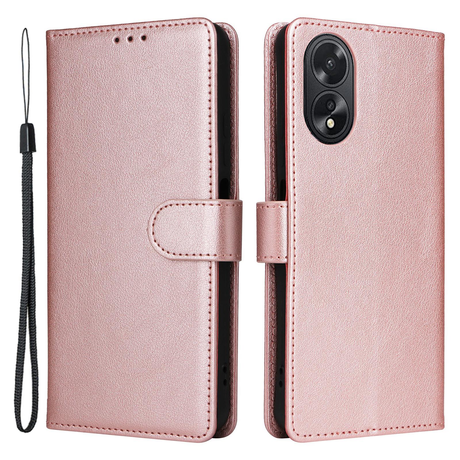 

Для Oppo A18 4G Чехол для мобильного телефона Оптом PU Кожа Подставка Флип Чехол для телефона Rose Gold