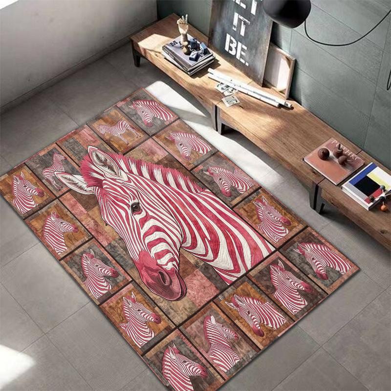 Pink animal leopard Pattern Square Carpet,Area Rug,Carpet Rug for Living Room Bedroom Sofa Playroom Decor,Non-slip Floor Mat,Holiday Birthday Gifts