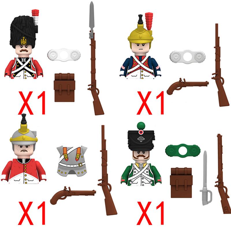 Napoleonic War Military Building Blocks Mini Bricks Figures Gifts Weapons Funs Equipments Russian France UK Italy Solider Toys