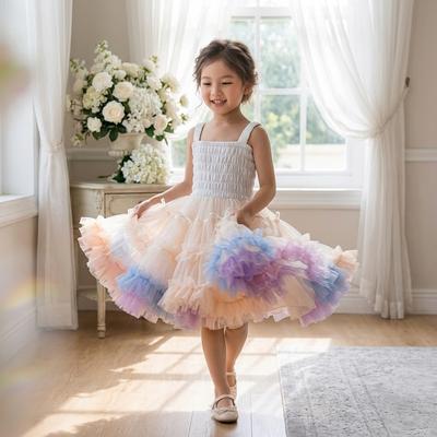 Girls' Strap Dress Summer New Style Baby Girl Children'S Day Bowknot Dress Princess Dress
