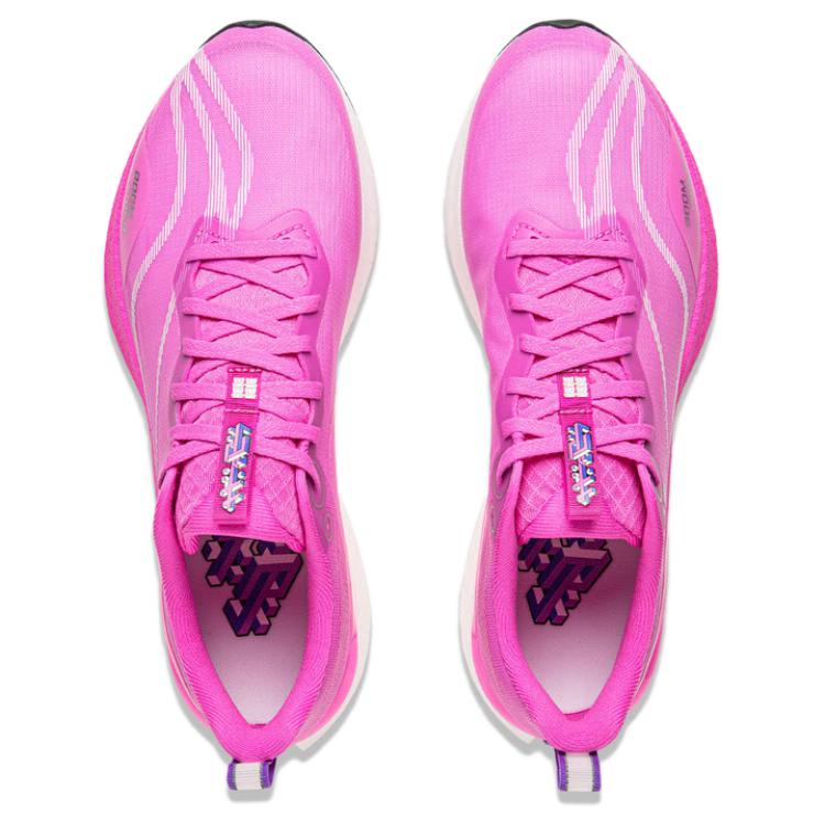 Li Ning Red Rabbit 8 Pro Full Palm Cushioning Mesh Running Shoes Marathon Training Men Running Shoes Fluorescent-Pink Purple ARPV003-28