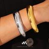INS Style 18K Gold Plated Crescent C-Shaped Polished Titanium Steel Bangle for Women