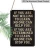 2D Flat, 1pc "If You Are Determined To Learn No One Can Stop You" Aluminium Sign - 8"x12" Vintage Motivational Decor, Perfect for Office & Classroom