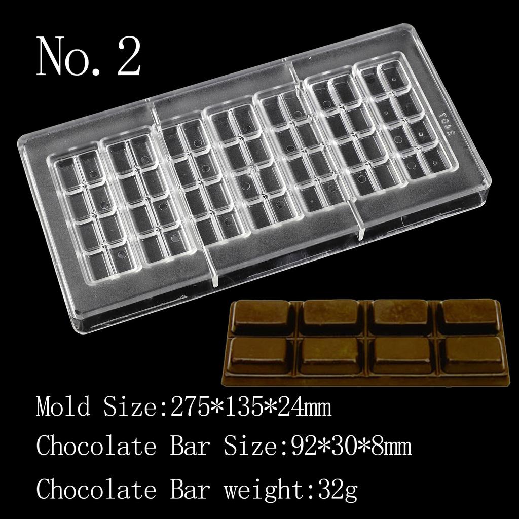 Chocolate Bar Mold Baking Confectionery Tools For Cake Decoration Pastry Polycarbonate Chocolate Mold