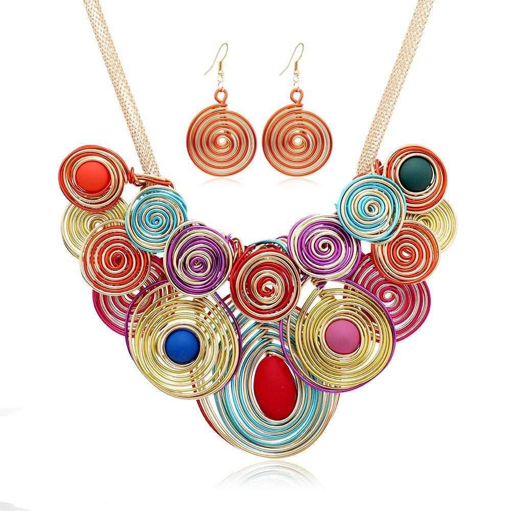 Jewelry Supply, Creative Exaggerated Aluminum Wire Necklace Set, Item Jewelry