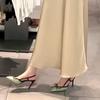 Spring and summer new niche pointed head bow high heel women's shoes fashionable versatile and comfortable bag head sandals women
