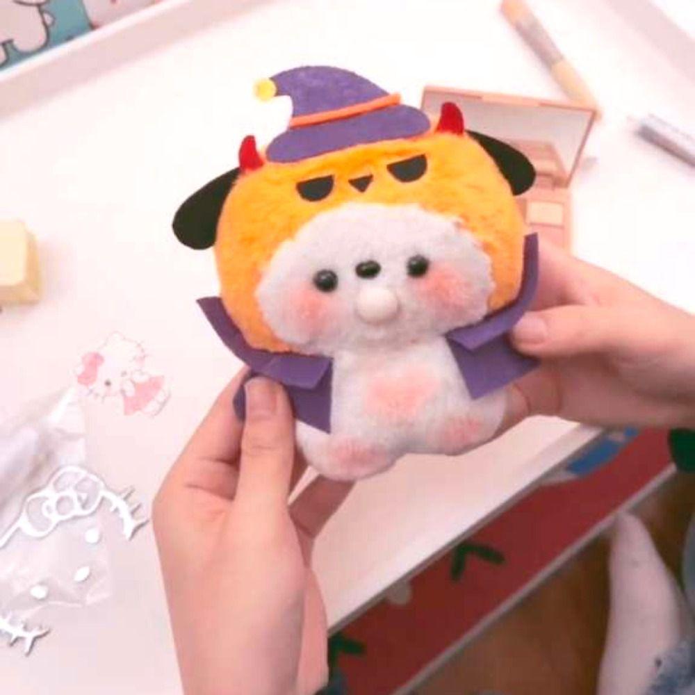 

Handmade Halloween Puppy Plush Pendant DIY Doll Squeaky Dog Plush Keyring Unisex