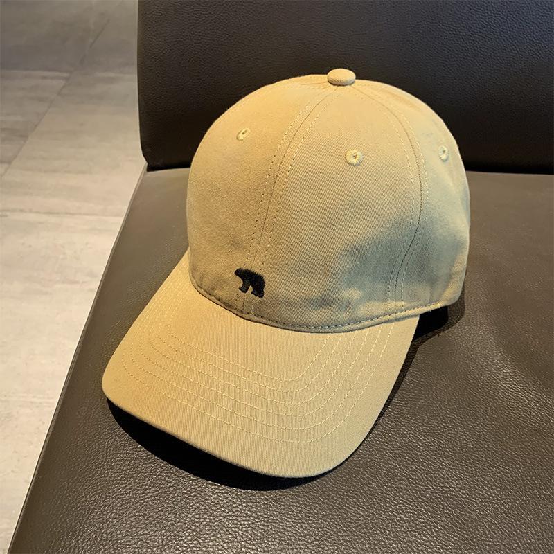 Embroidered Grinding Baseball Cap for Women with Wide Brim Showing Face Small Retro Hat Soft Top Sun Protection Baseball Cap for Men