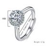 925 Sterling Silver Fashion Temperament Group Set Round Zircon Crown Ring Birthday Anniversary Wedding Party Gift Ladies Jewelry