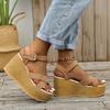 Sandals Women's Large Size Slope Heel Thick Bottom Sandals Ladies Sandals