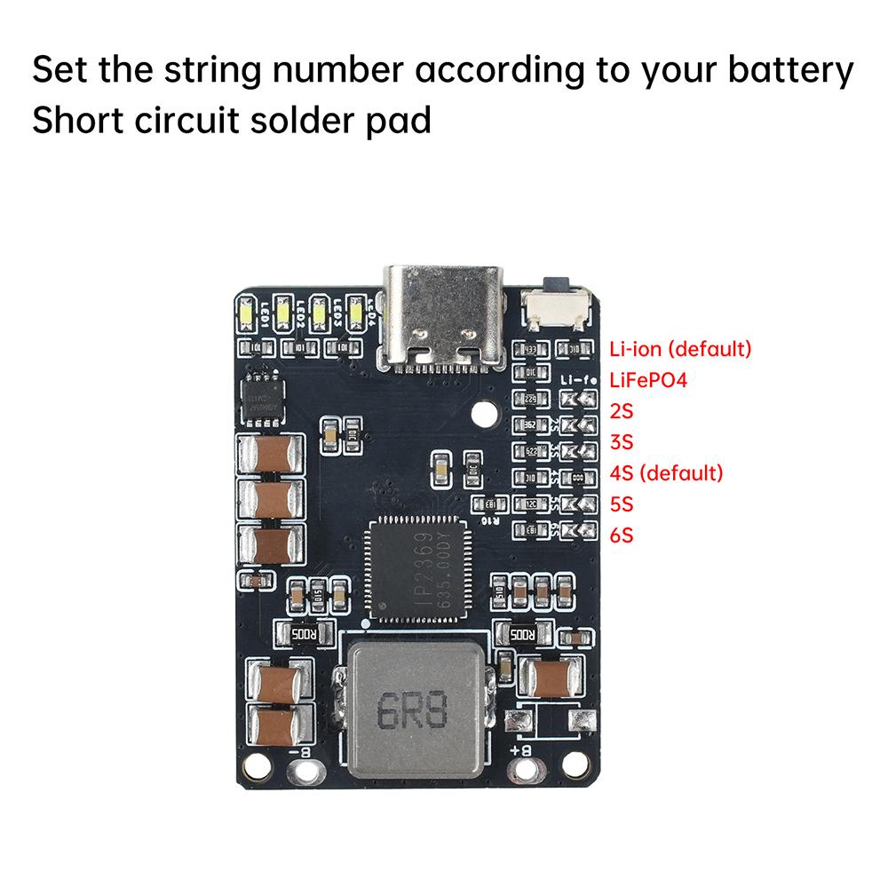 IP2369 2~6S 45W Li-Ionen-Akkulade-/Entlademodul für Mobile Power/Drohnen-Ladeschutzmodul Schnittstellentyp C